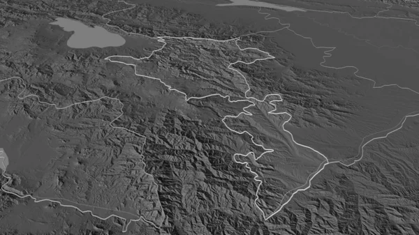 Powiększ Kalbajar Lachin Region Azerbejdżanu Perspektywa Ukośna Dwupoziomowa Mapa Wysokości — Zdjęcie stockowe