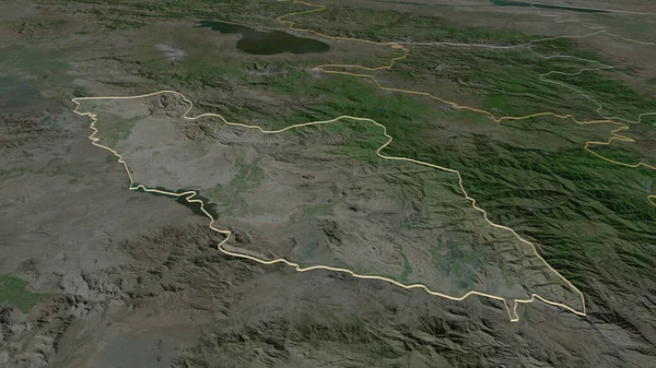 Inzoomen Nakhchivan Regio Azerbeidzjan Geschetst Obliek Perspectief Satellietbeelden Weergave — Stockfoto