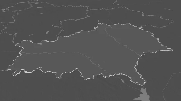 Ampliar Homyel Región Bielorrusia Esbozado Perspectiva Oblicua Mapa Elevación Bilevel —  Fotos de Stock