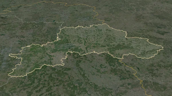 概述了Mahilyow 白俄罗斯地区 的情况 斜的角度 卫星图像 3D渲染 — 图库照片