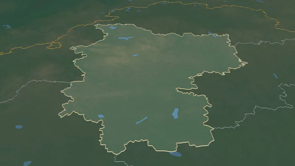 ミンスク ベラルーシの地域 でズームアウト概要 嘘の見方だ 地表水と地形救援マップ 3Dレンダリング — ストック写真