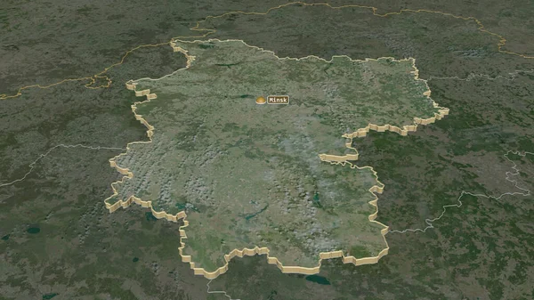 Zooma Minsk Regionen Vitryssland Extruderad Svagt Perspektiv Satellitbilder Rendering — Stockfoto