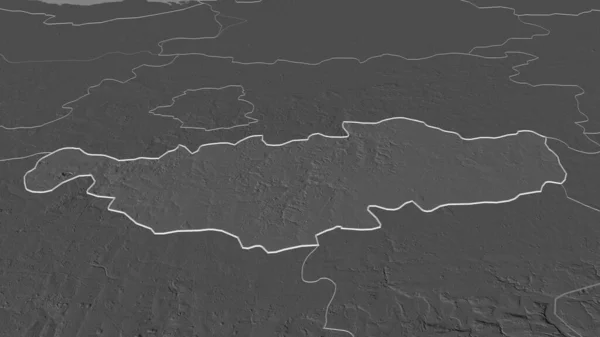 Ampliar Brabant Wallon Provincia Bélgica Esbozado Perspectiva Oblicua Mapa Elevación — Foto de Stock