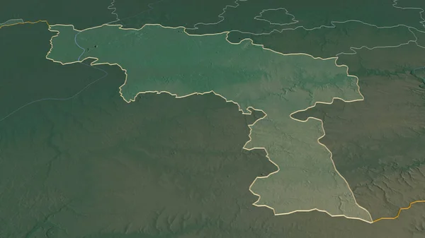 Powiększ Obraz Hainaut Prowincja Belgia Perspektywa Ukośna Mapa Pomocy Topograficznej — Zdjęcie stockowe
