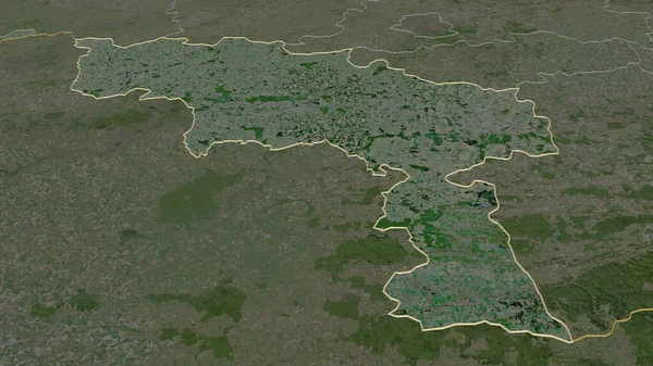 Zooma Hainaut Provinsen Belgien Beskrivs Svagt Perspektiv Satellitbilder Rendering — Stockfoto
