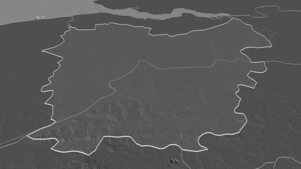 Ampliar Oost Vlaanderen Provincia Bélgica Esbozado Perspectiva Oblicua Mapa Elevación — Foto de Stock