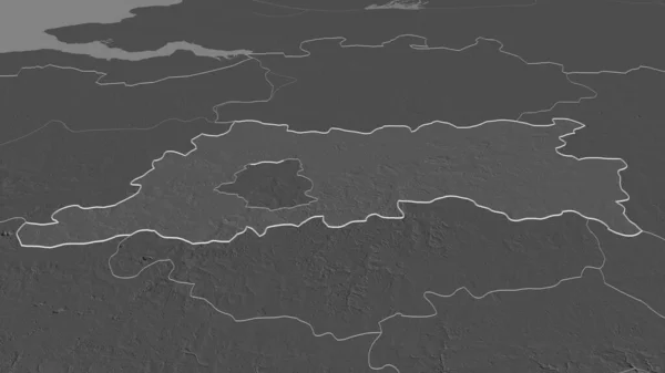Ingrandisci Vlaams Brabant Provincia Del Belgio Prospettiva Obliqua Mappa Elevazione — Foto Stock