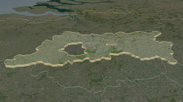Vlaams Brabant ベルギーの州 でズームアウトします 嘘の見方だ 衛星画像 3Dレンダリング — ストック写真