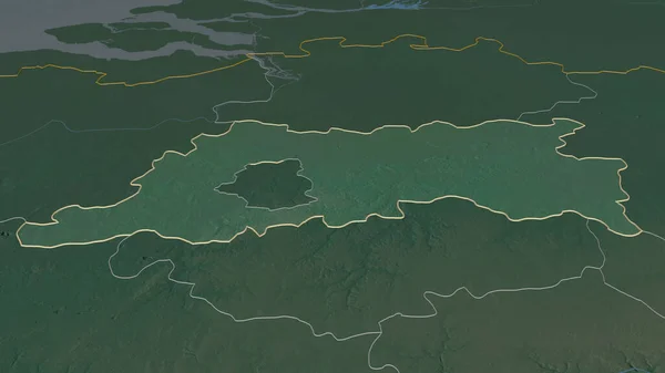 Powiększ Obraz Vlaams Brabant Prowincja Belgia Perspektywa Ukośna Mapa Pomocy — Zdjęcie stockowe