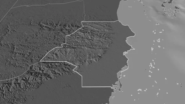 Zoom Stann Creek Distretto Del Belize Delineato Prospettiva Obliqua Mappa — Foto Stock