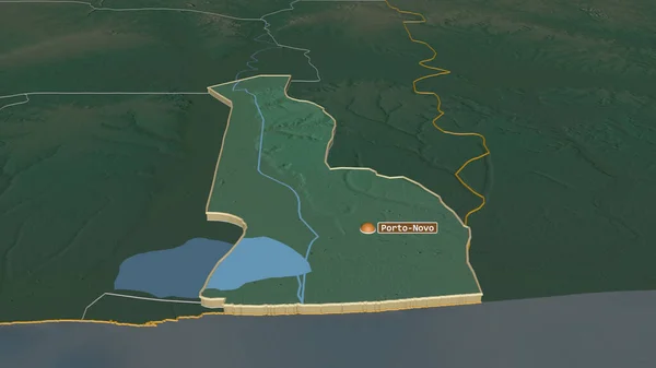 Взять Примеру Уэме Департамент Бенин Непристойная Перспектива Карта Рельефа Поверхностными — стоковое фото