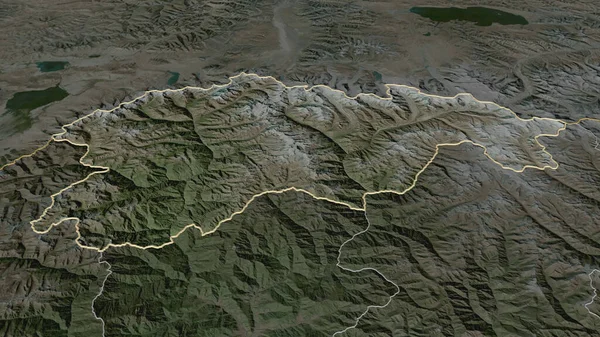 Увеличьте Изображение Гасы Район Бутана Непристойная Перспектива Спутниковые Снимки Рендеринг — стоковое фото