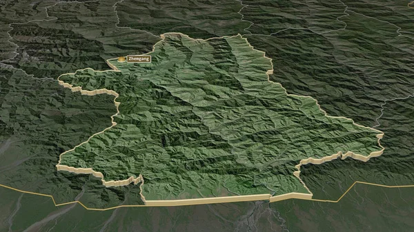 Увеличь Изображение Жемганга Район Бутана Экструдированного Непристойная Перспектива Спутниковые Снимки — стоковое фото