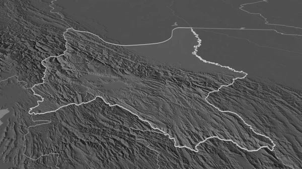 Ampliar Cochabamba Departamento Bolivia Esbozado Perspectiva Oblicua Mapa Elevación Bilevel — Foto de Stock