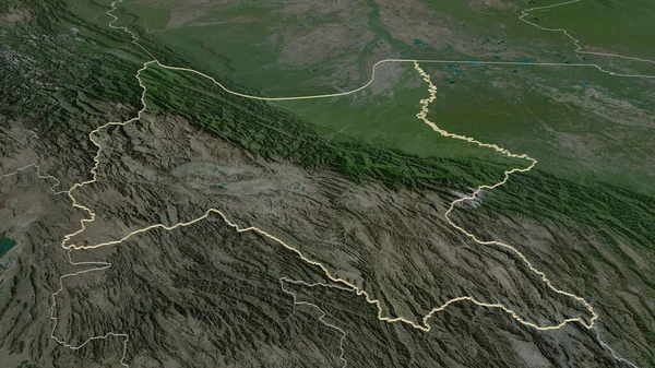 Увеличьте Масштаб Кочабамбы Департамент Боливии Непристойная Перспектива Спутниковые Снимки Рендеринг — стоковое фото