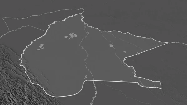 Zoom Beni Dipartimento Della Bolivia Delineato Prospettiva Obliqua Mappa Elevazione — Foto Stock