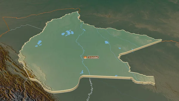 Увеличьте Изображение Эль Бени Департамент Боливии Непристойная Перспектива Карта Рельефа — стоковое фото