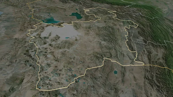 Közelíts Potosi Bolívia Megye Kötelező Perspektíva Műholdas Képek Renderelés — Stock Fotó