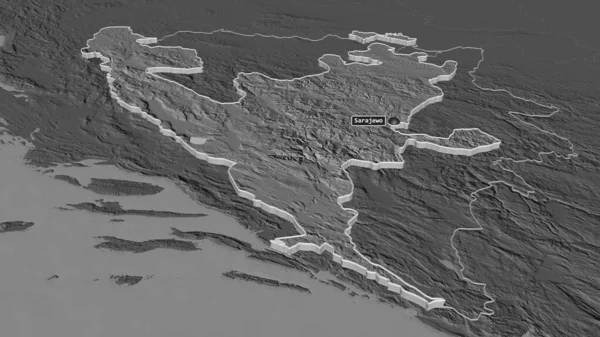 Возьмем Federacija Bosna Hercegovina Bosnia Herzegovina Непристойная Перспектива Карта Высоты — стоковое фото
