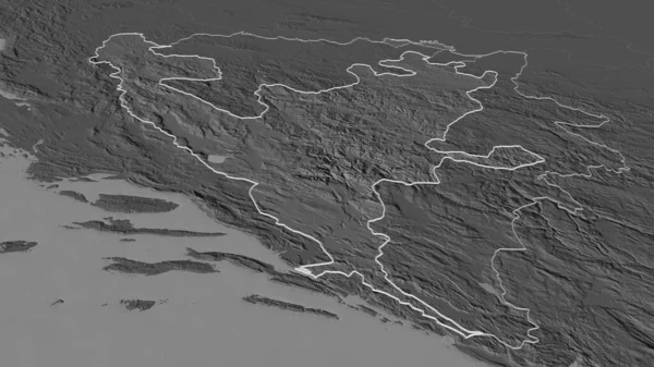 Увеличьте Масштаб Федерации Босны Герцеговины Боснии Герцеговины Непристойная Перспектива Карта — стоковое фото