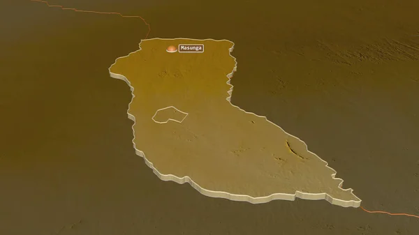 Ampliar Noreste Distrito Botswana Extruido Perspectiva Oblicua Mapa Topográfico Relieve — Foto de Stock