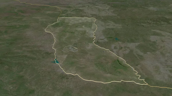 北東部 ボツワナ地区 のズームアウト 嘘の見方だ 衛星画像 3Dレンダリング — ストック写真