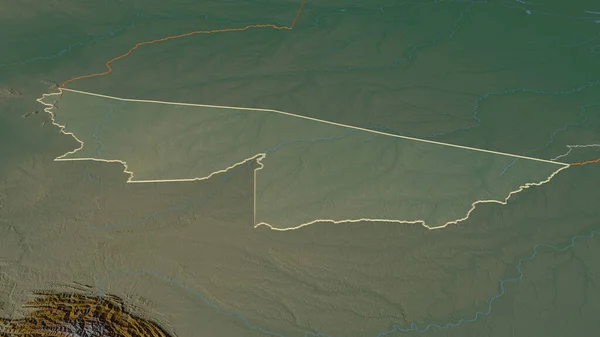 Начнем Акри Штат Бразилия Непристойная Перспектива Карта Рельефа Поверхностными Водами — стоковое фото