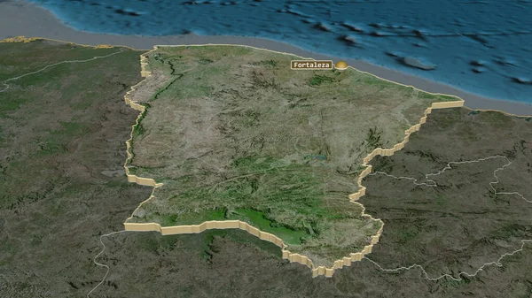 Ceara ブラジル でズームアウト 嘘の見方だ 衛星画像 3Dレンダリング — ストック写真