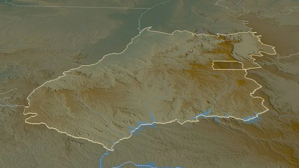 Zoom Goias Brasil Delineado Perspectiva Oblíqua Mapa Topográfico Relevo Com — Fotografia de Stock