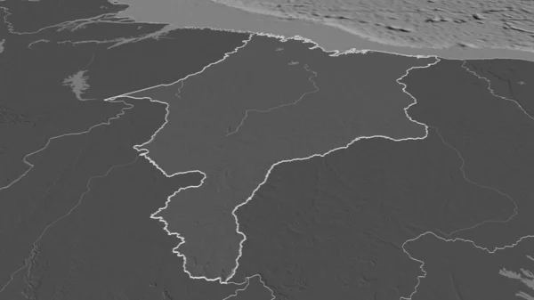 Ampliar Maranhao Estado Brasil Esbozado Perspectiva Oblicua Mapa Elevación Bilevel — Foto de Stock