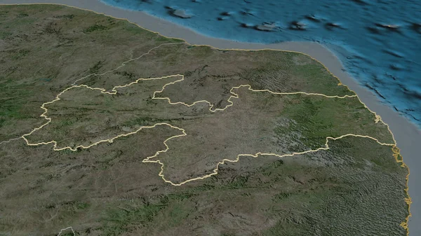 Ampliar Paraiba Estado Brasil Esbozado Perspectiva Oblicua Imágenes Satélite Renderizado —  Fotos de Stock