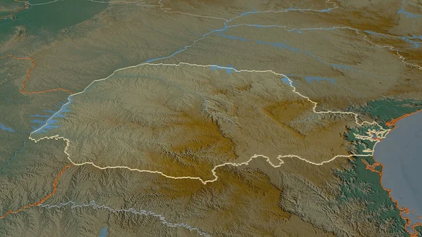 Zoom Paraná Estado Brasil Delineado Perspectiva Óbvia Mapa Topográfico Relevo — Fotografia de Stock