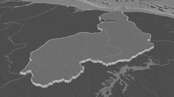 Загрузите Piaui Штат Бразилия Экструдированный Непристойная Перспектива Карта Высоты Билевель — стоковое фото