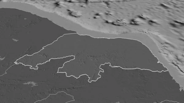 Ampliar Río Grande Norte Estado Brasil Esbozado Perspectiva Oblicua Mapa — Foto de Stock