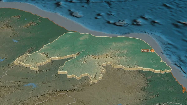 Ampliar Rio Grande Norte Estado Brasil Extruido Perspectiva Oblicua Mapa — Foto de Stock