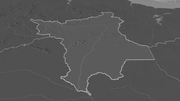Zoom Roraima Stato Del Brasile Delineato Prospettiva Obliqua Mappa Elevazione — Foto Stock