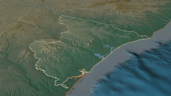 Zoom Sergipe Estado Brasil Delineado Perspectiva Óbvia Mapa Topográfico Relevo — Fotografia de Stock