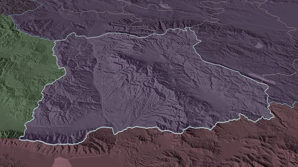 Начнем Благоевграда Провинция Болгарии Непристойная Перспектива Цветная Карта Административного Деления — стоковое фото