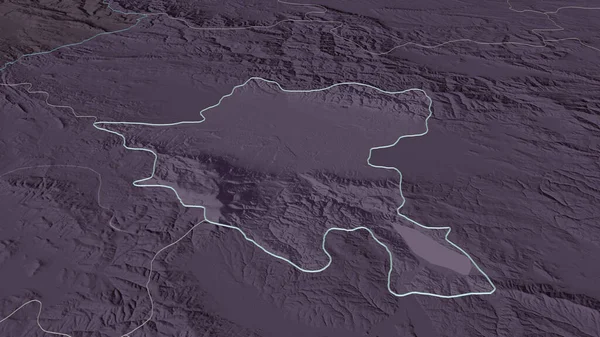 Zoom Grad Sofiya Provincia Bulgaria Delineato Prospettiva Obliqua Mappa Colorata — Foto Stock