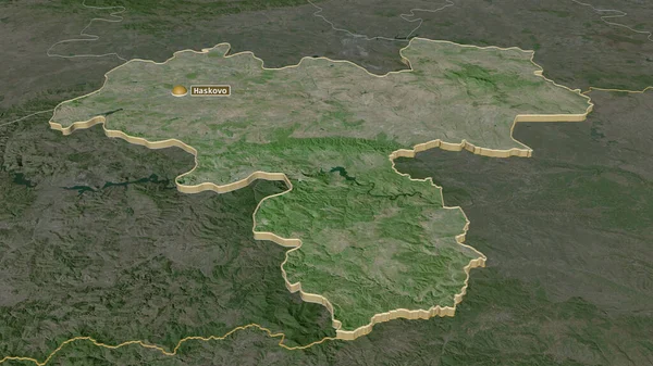 Ampliar Haskovo Provincia Bulgaria Extruido Perspectiva Oblicua Imágenes Satélite Renderizado — Foto de Stock