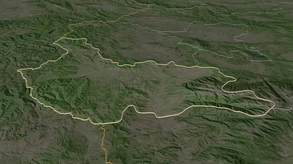 Powiększ Kyustendil Prowincja Bułgarii Perspektywa Ukośna Zdjęcia Satelitarne Renderowanie — Zdjęcie stockowe