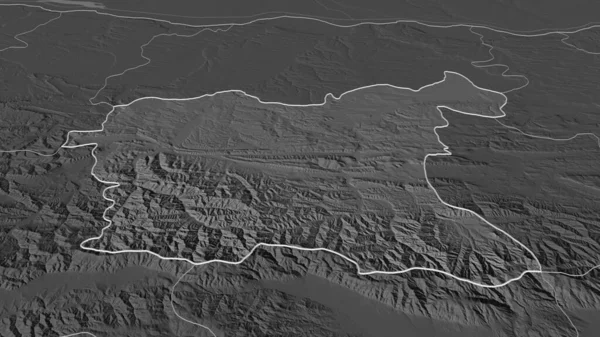 Ampliar Lovech Provincia Bulgaria Esbozado Perspectiva Oblicua Mapa Elevación Bilevel — Foto de Stock