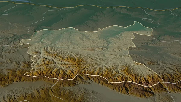 Ampliar Lovech Provincia Bulgaria Esbozado Perspectiva Oblicua Mapa Topográfico Relieve —  Fotos de Stock