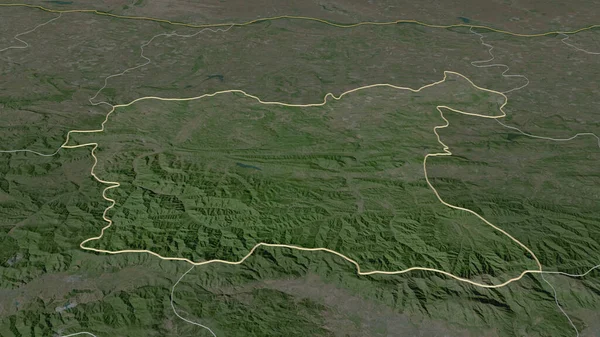Přiblížit Lovech Provincie Bulharsko Nastínil Úhlová Perspektiva Satelitní Snímky Vykreslování — Stock fotografie