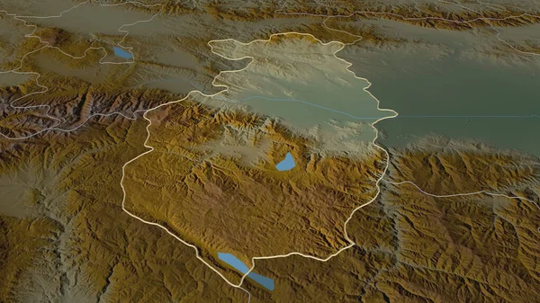 Zoom Sur Pazardzhik Province Bulgarie Perspective Oblique Carte Topographique Relief — Photo