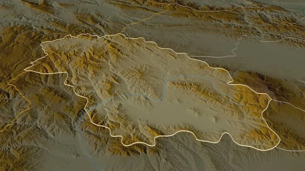 ペルニク ブルガリア州 のズームアウト概要 嘘の見方だ 地表水と地形救援マップ 3Dレンダリング — ストック写真