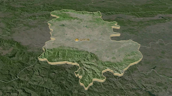 プロヴディフ ブルガリア州 のズームアウト 嘘の見方だ 衛星画像 3Dレンダリング — ストック写真