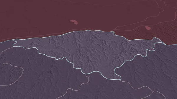 Přiblížit Silistra Provincie Bulharsko Nastínil Úhlová Perspektiva Barevná Hrbolatá Mapa — Stock fotografie