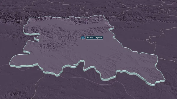 스타라자 불가리아의 뛰쳐나왔다 관점이죠 울퉁불퉁 구역의 지도는 지표수로 있었습니다 렌더링 — 스톡 사진