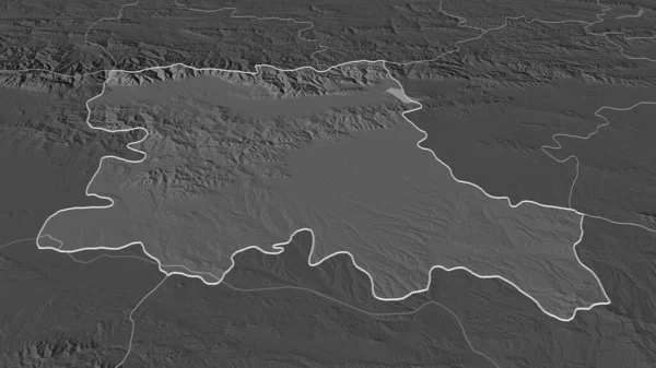 Ampliar Stara Zagora Provincia Bulgaria Esbozado Perspectiva Oblicua Mapa Elevación — Foto de Stock